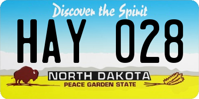 ND license plate HAY028