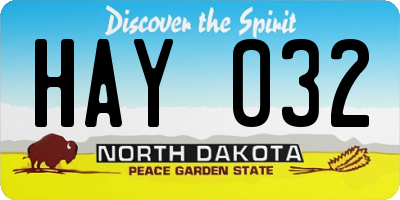 ND license plate HAY032