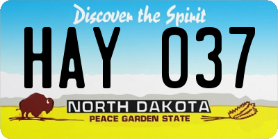 ND license plate HAY037