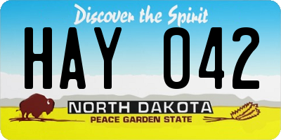 ND license plate HAY042