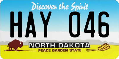 ND license plate HAY046