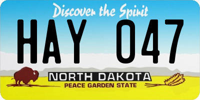 ND license plate HAY047