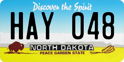 ND license plate HAY048