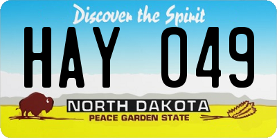 ND license plate HAY049