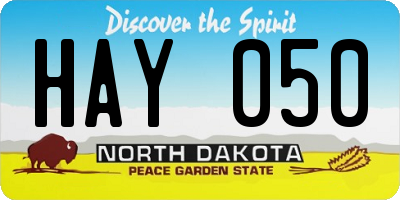 ND license plate HAY050