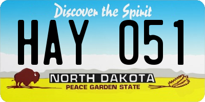 ND license plate HAY051