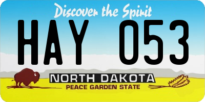 ND license plate HAY053