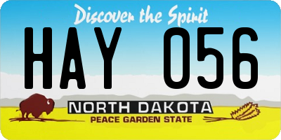 ND license plate HAY056