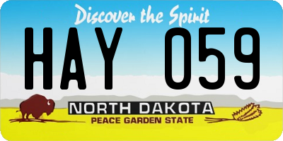 ND license plate HAY059