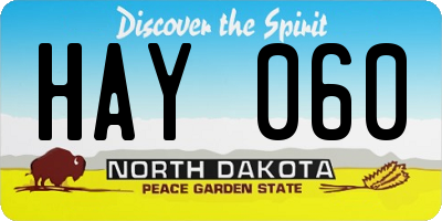 ND license plate HAY060