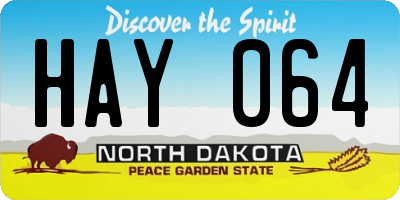 ND license plate HAY064
