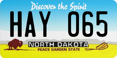 ND license plate HAY065