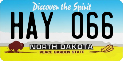 ND license plate HAY066