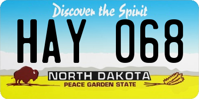 ND license plate HAY068
