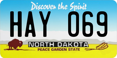 ND license plate HAY069