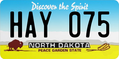 ND license plate HAY075