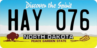 ND license plate HAY076