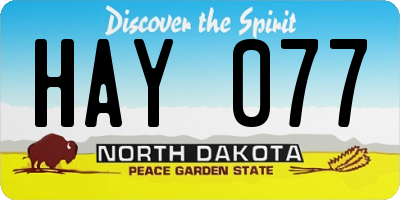 ND license plate HAY077