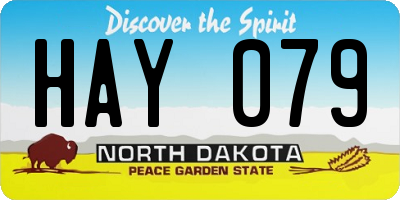 ND license plate HAY079