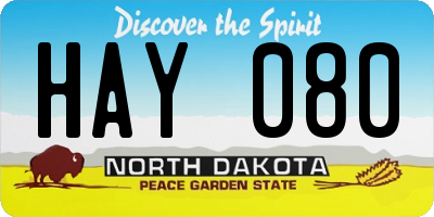 ND license plate HAY080