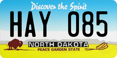ND license plate HAY085