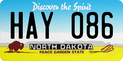 ND license plate HAY086