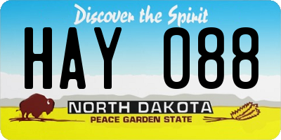 ND license plate HAY088