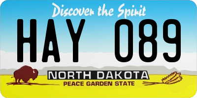 ND license plate HAY089