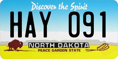 ND license plate HAY091