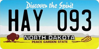 ND license plate HAY093