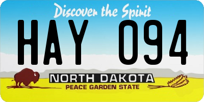 ND license plate HAY094