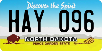 ND license plate HAY096