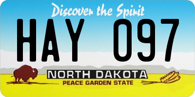 ND license plate HAY097