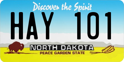 ND license plate HAY101
