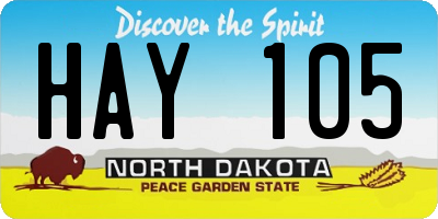 ND license plate HAY105