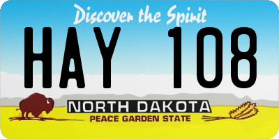ND license plate HAY108