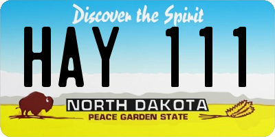 ND license plate HAY111
