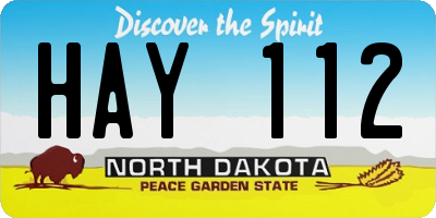 ND license plate HAY112