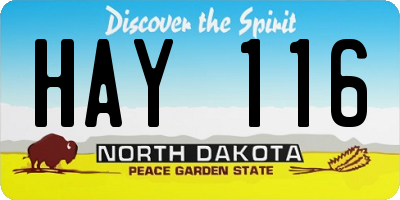 ND license plate HAY116