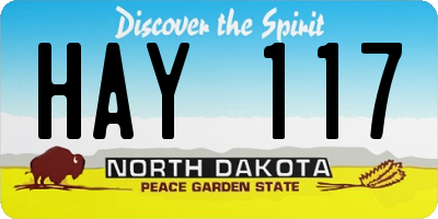 ND license plate HAY117