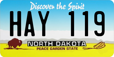 ND license plate HAY119