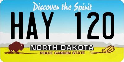 ND license plate HAY120