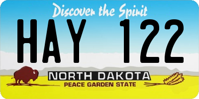ND license plate HAY122