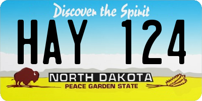 ND license plate HAY124