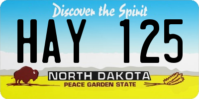 ND license plate HAY125