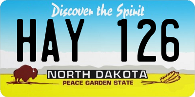 ND license plate HAY126