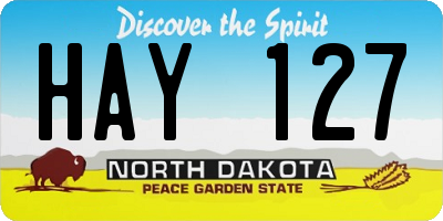 ND license plate HAY127