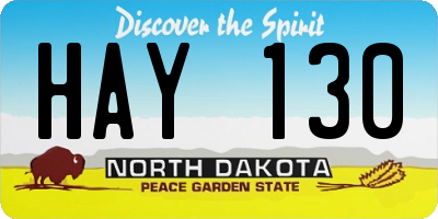 ND license plate HAY130