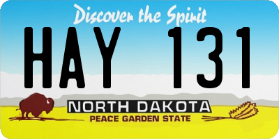ND license plate HAY131