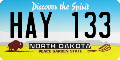 ND license plate HAY133